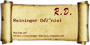 Reininger Dániel névjegykártya